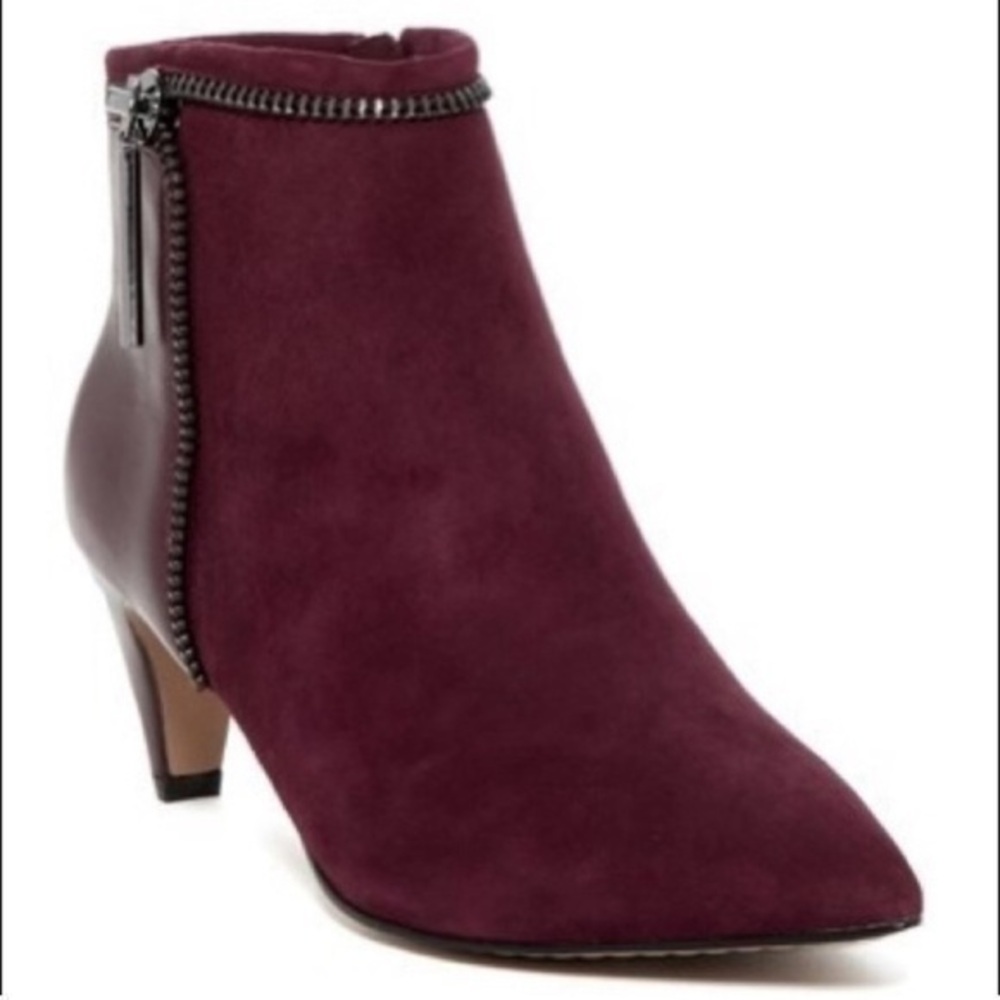 French Connection Burgundy Ankle Boots